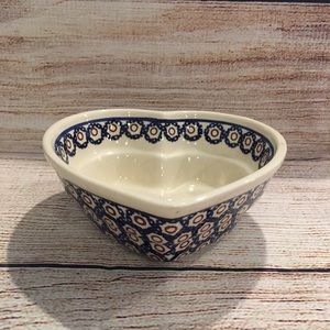 3/$40 Heart Shaped Polish Pottery Bowl
